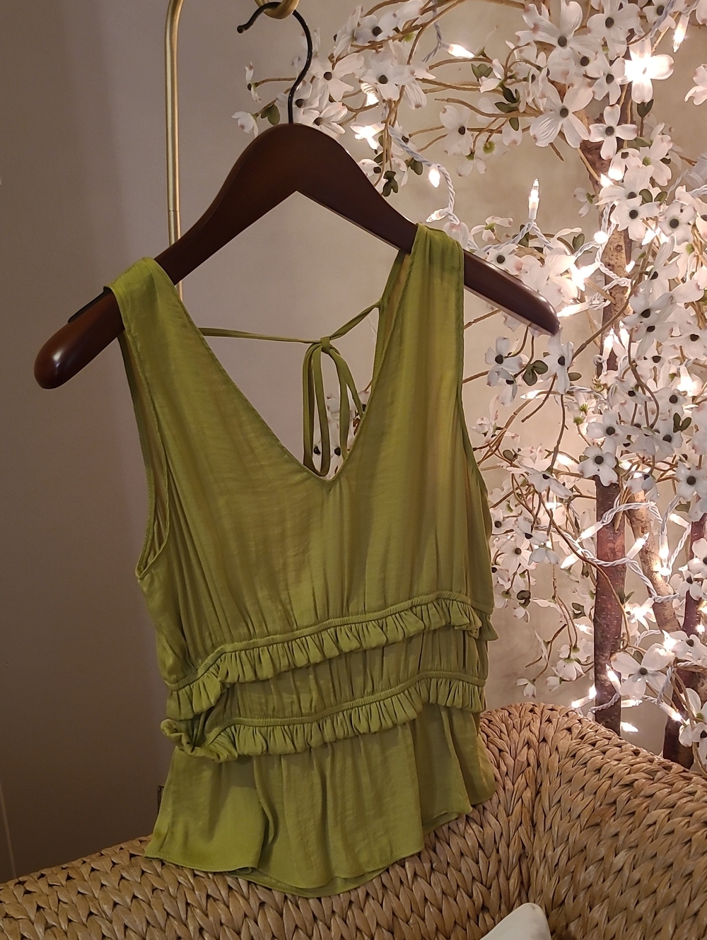Naked Zebra Ruffle Tie-Back Top